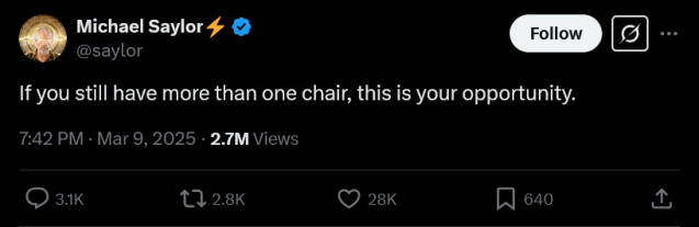 Michael Saylor's tweet 